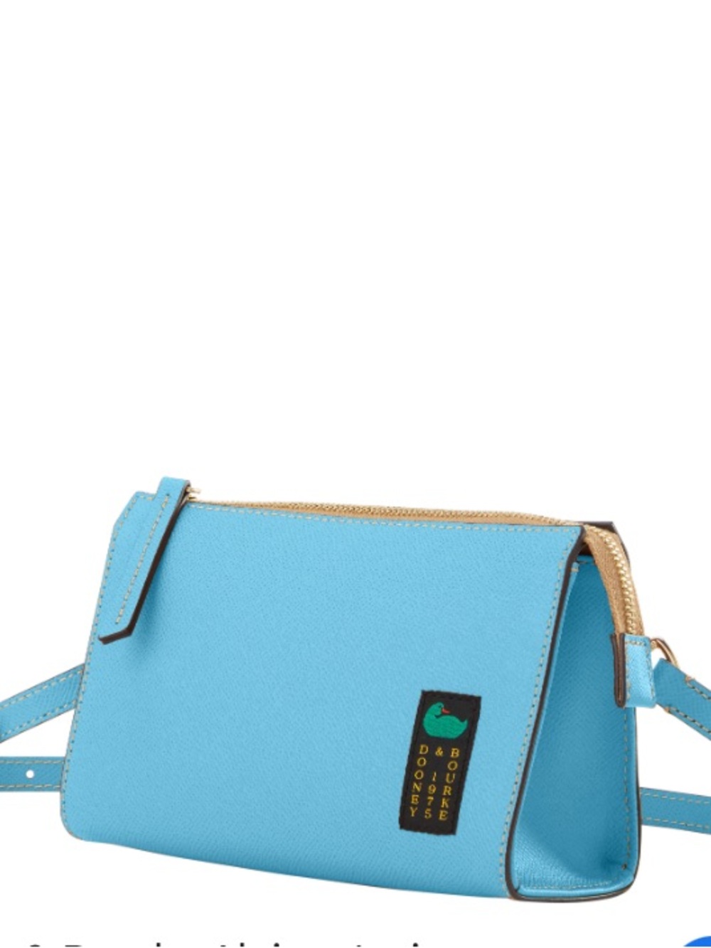 Dooney & Bourke Janine Turquoise Crossbody Bag with Gold Trim